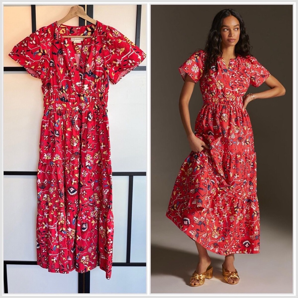 Floral Red Maxi Dress